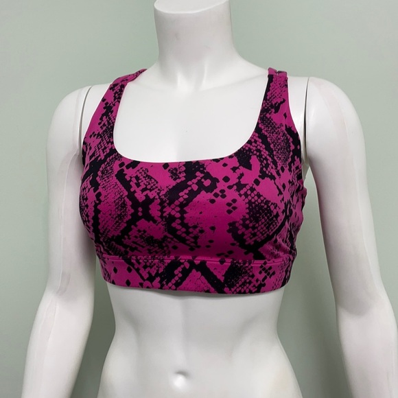 JoyLab Pink & Black Python Print Sports Bra - Size Small - Picture 1 of 4